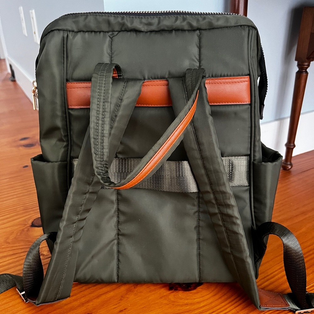 Joan & David Dark Green Travel Backpack Bag - Picture 2 of 7